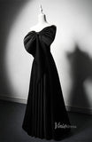 Black Satin Bow Tie Cheap Prom Dresses Strapless Formal Dress AD1218-prom dresses-Viniodress-Viniodress