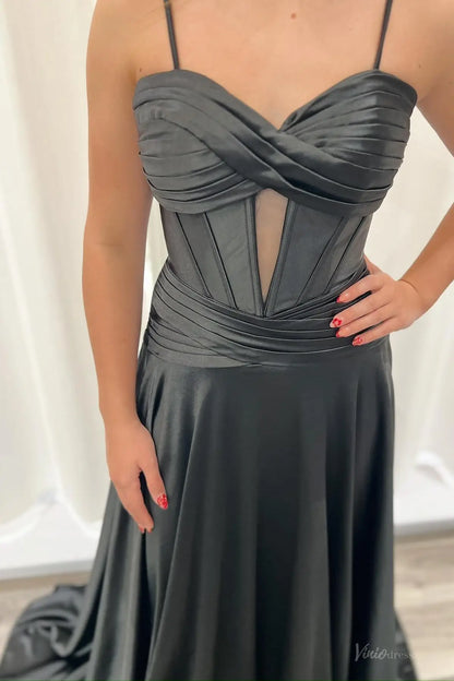 AS061-prom dresses 2026-Viniodress-Black-Custom Size-