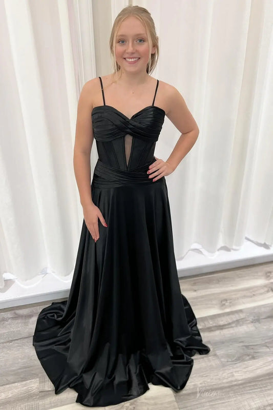 AS061-prom dresses 2026-Viniodress-Black-Custom Size-