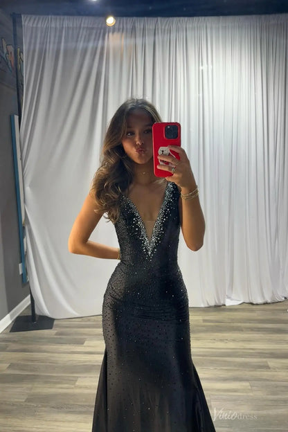 SS260-prom dresses 2026-Viniodress-Black-Custom Size-