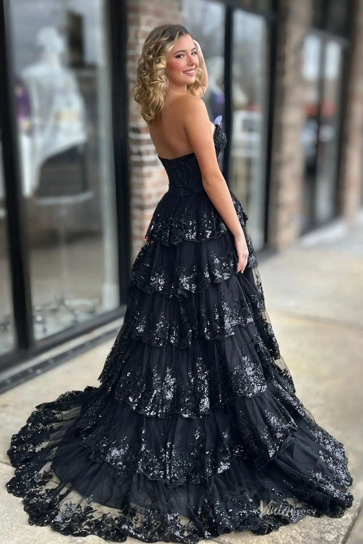 RF156-prom dresses 2026-Viniodress-Black-Custom Size-