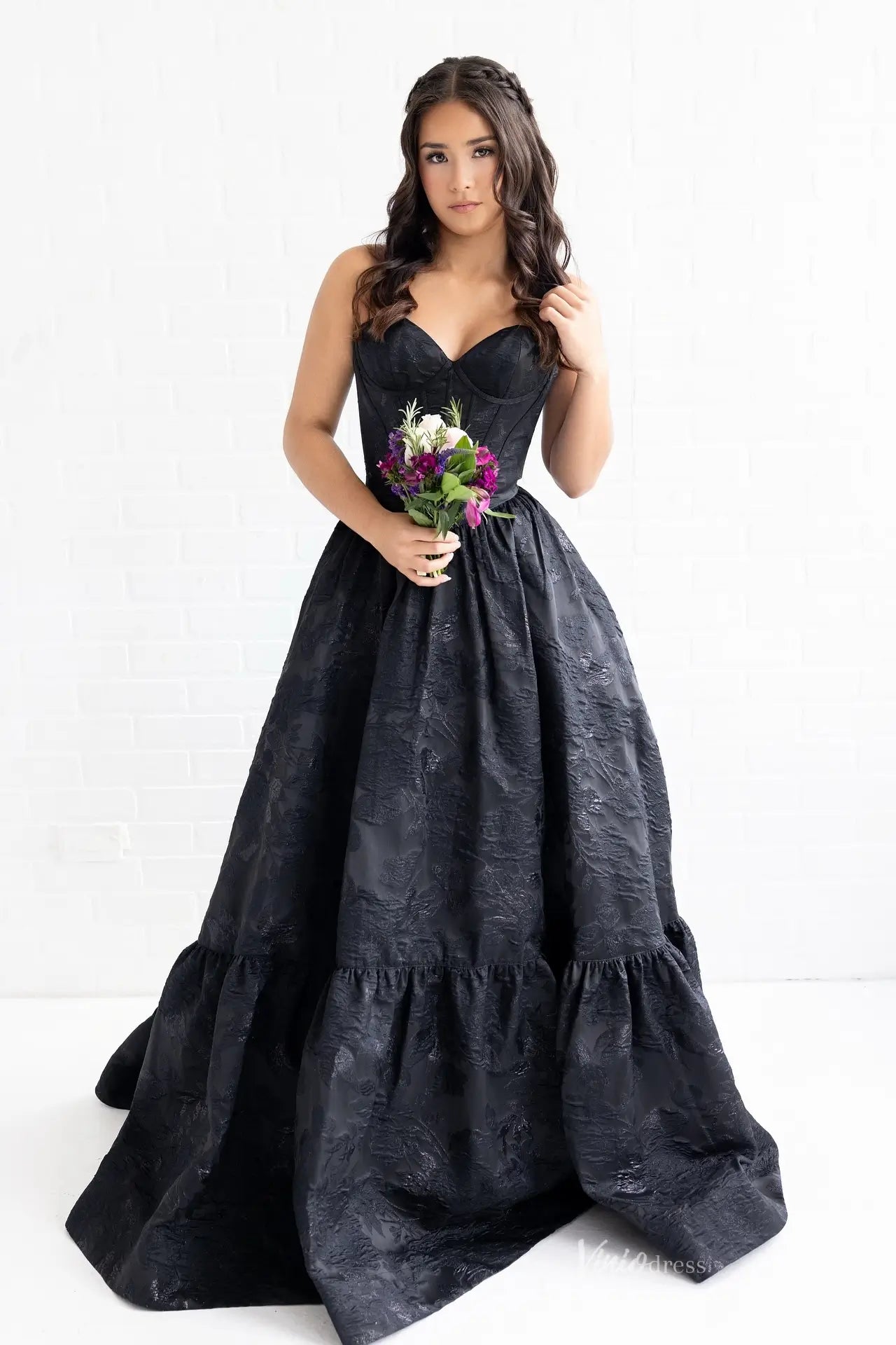 JC026-prom dresses 2026-Viniodress-Black-Custom Size-