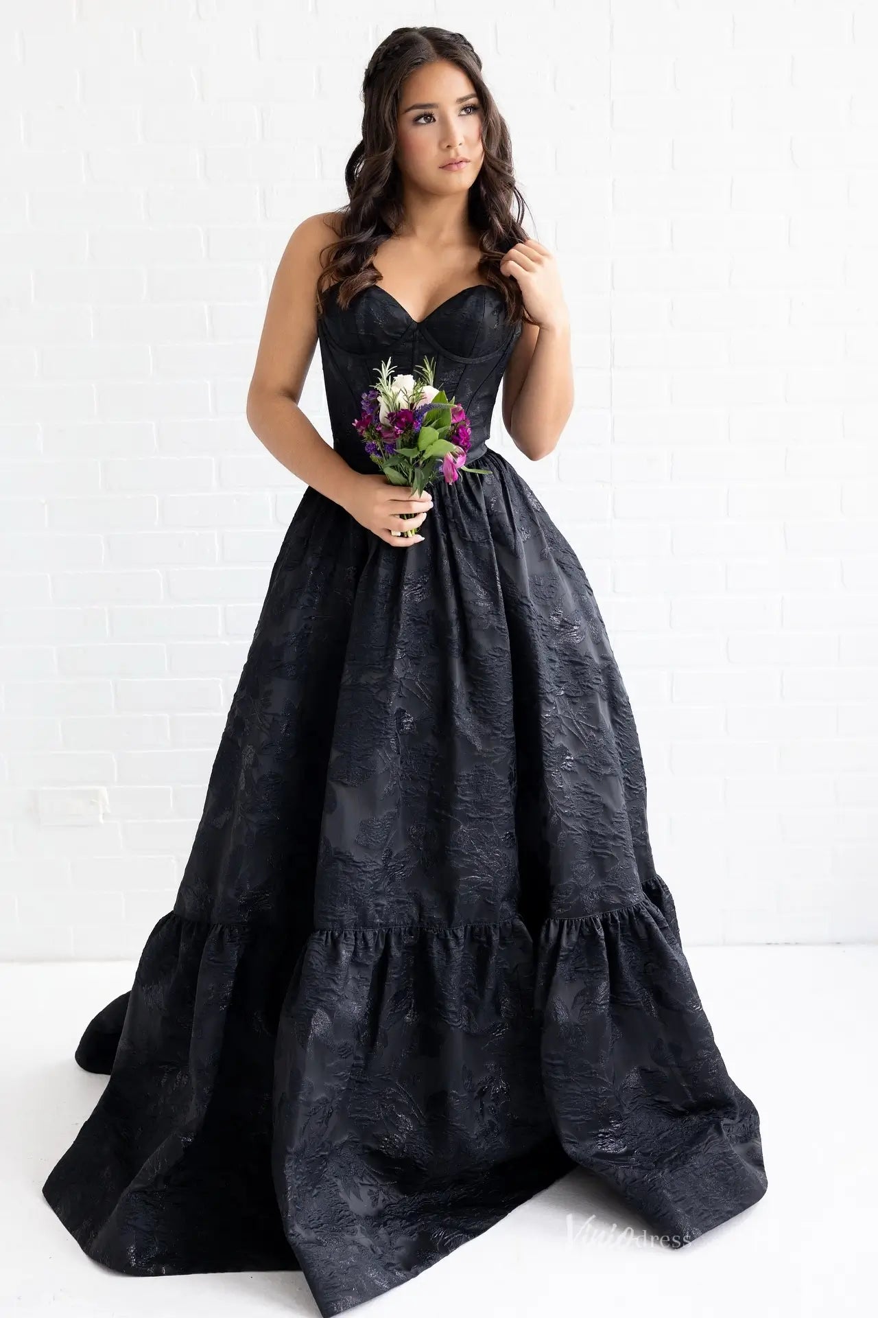 JC026-prom dresses 2026-Viniodress-Black-Custom Size-