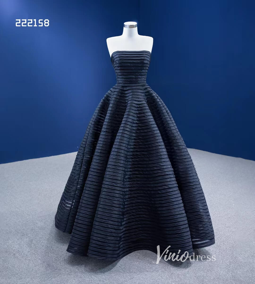 Black Wedding Dress Off the Shoulder Long Sleeve Pageant Gown 222158-prom dresses 2025 -Viniodress-Black-Custom Size-