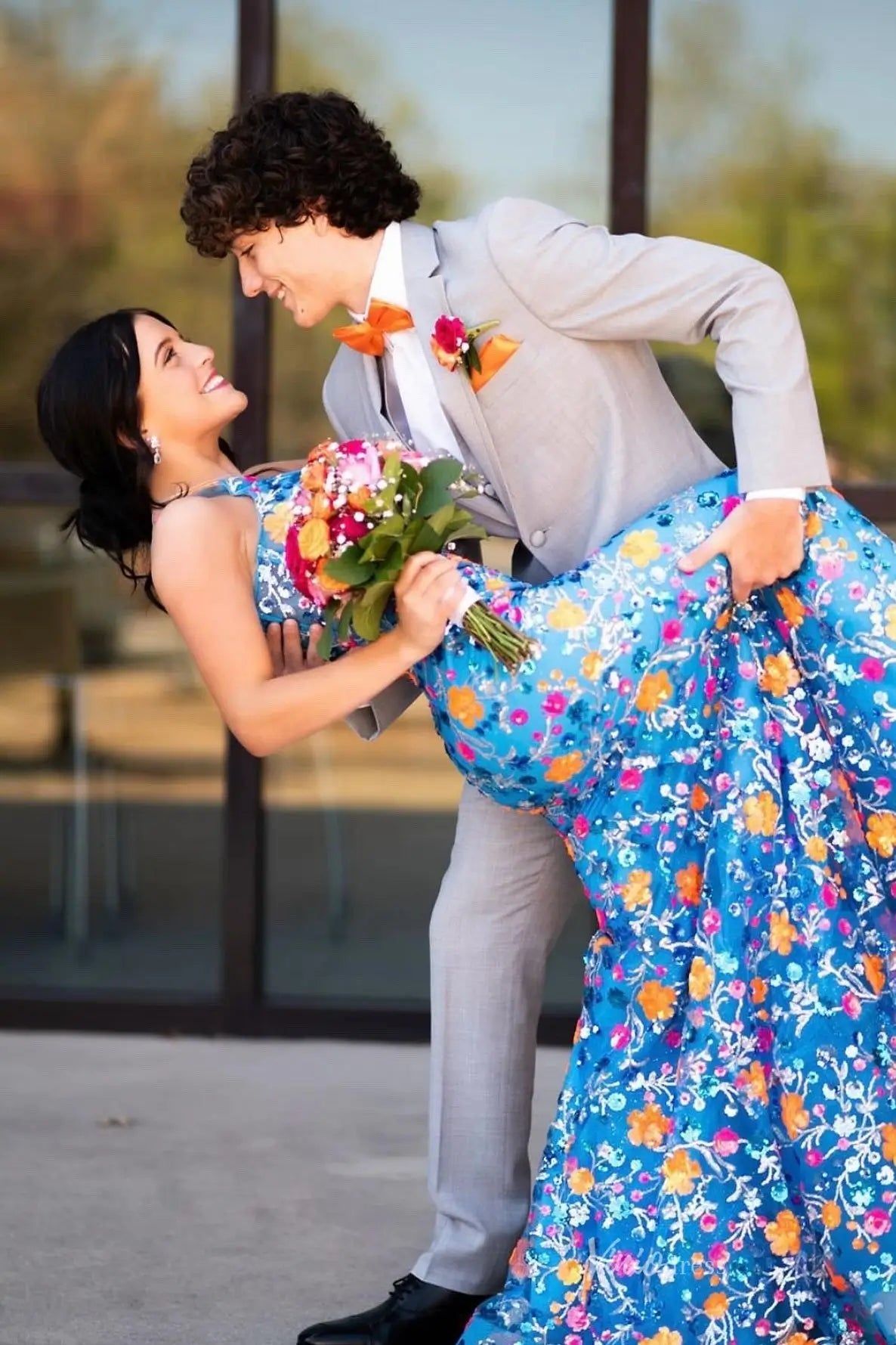 LP019-prom dresses 2026-Viniodress-Blue-Custom Size-