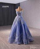 Blue Sequin Lace Wedding Gown Spaghetti Strap Quinceanera Dress 231076-Quinceanera Dresses-Viniodress-Viniodress