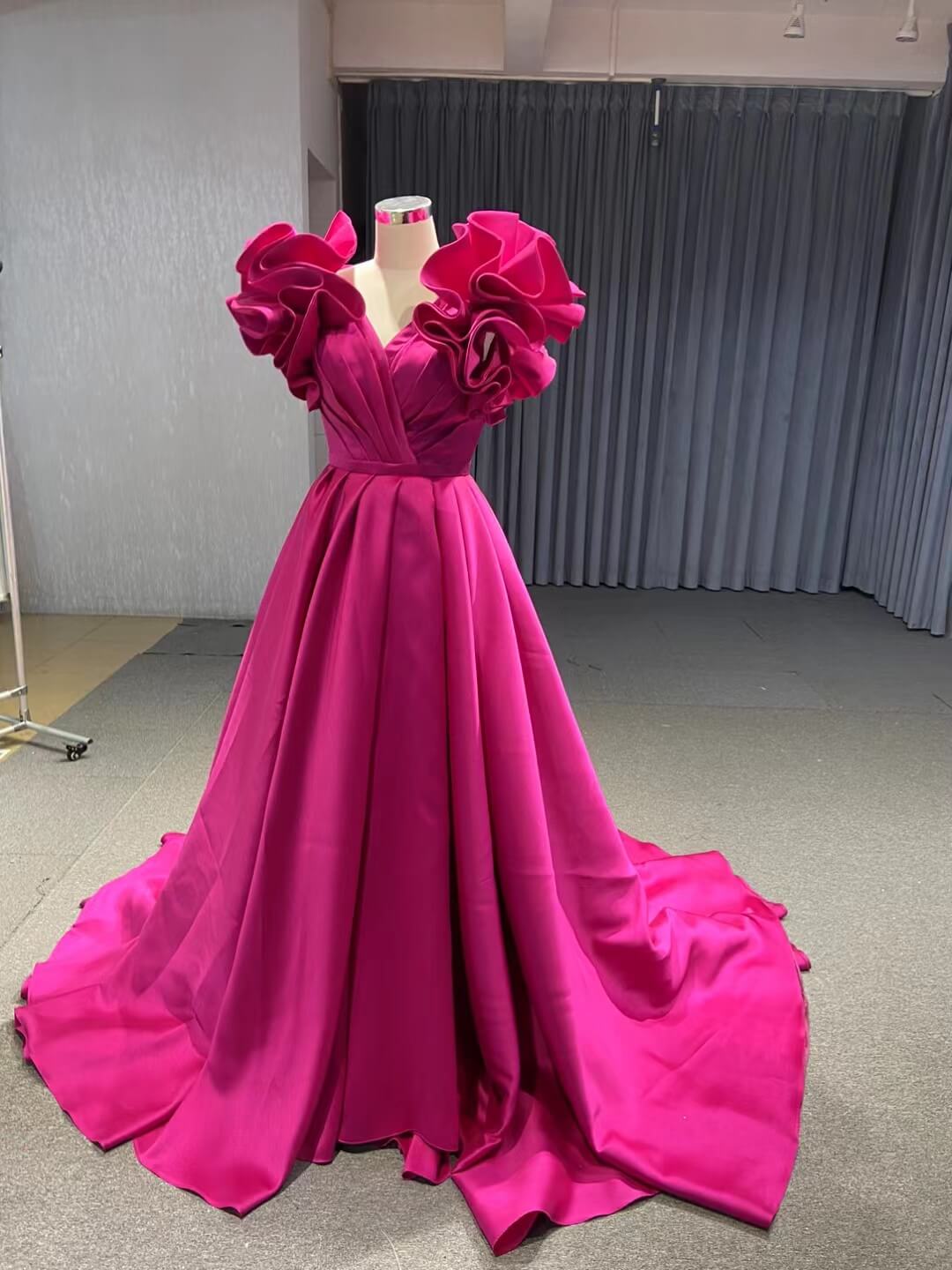 Blue Violet Satin Formal Gown Pageant with Slit 67431 viniodress-prom dresses 2025 -Viniodress-Purple-Custom Size-