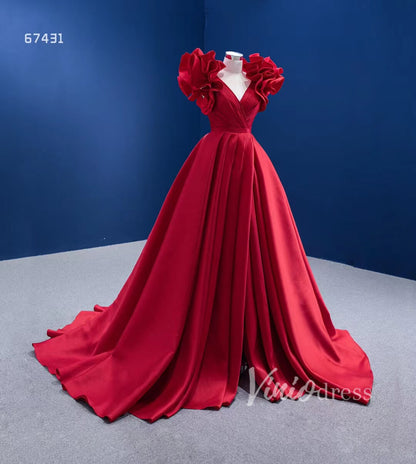 Blue Violet Satin Formal Gown Pageant with Slit 67431 viniodress-prom dresses 2025 -Viniodress-Purple-Custom Size-