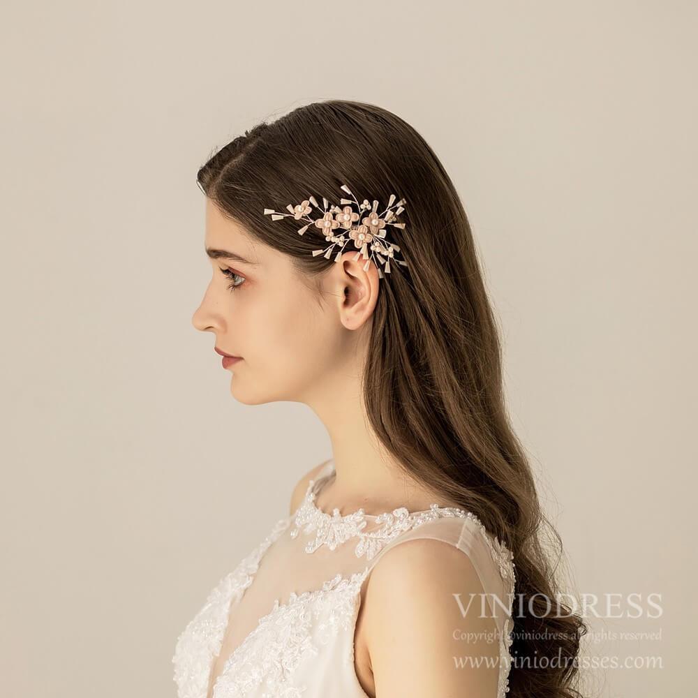 Blush Flower Hair Clip Set AC1226-Headpieces 2025 -Viniodress-As Picture-