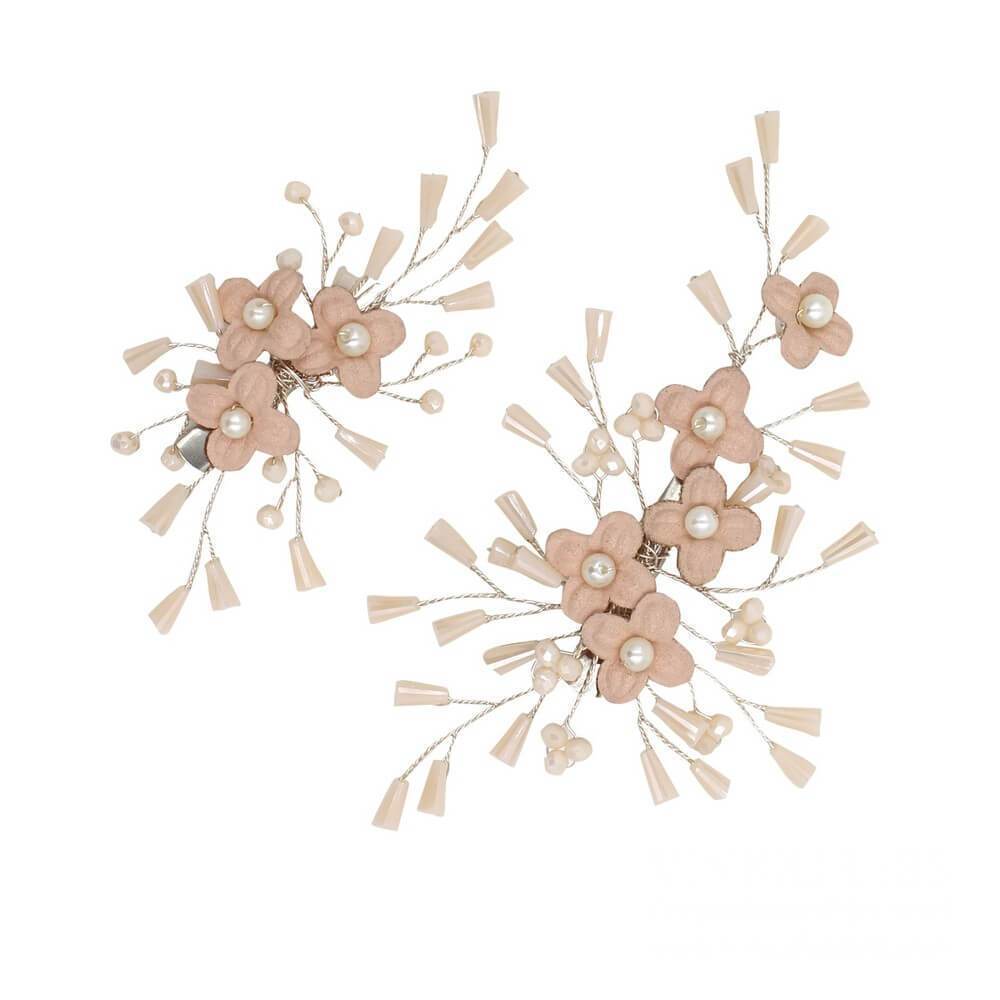 Blush Flower Hair Clip Set AC1226-Headpieces-Viniodress-As Picture-Viniodress