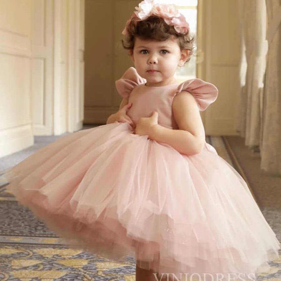 Blush Pink Kids Tutu Dress Flower Girl Dresses GL1059-flower girl dresses-Viniodress-Blush Pink-Custom Size-Viniodress