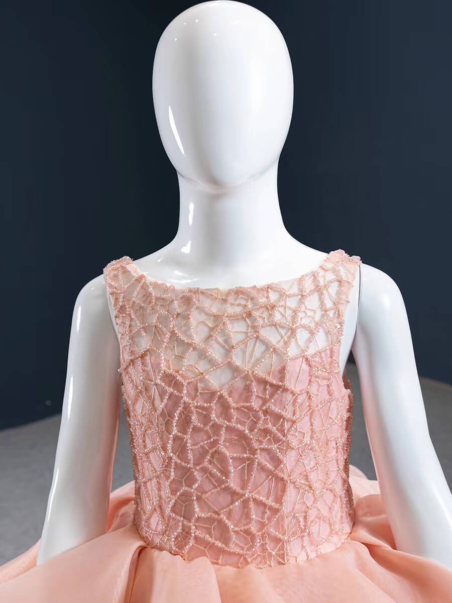Blush Pink Pageant Dress for Little Girls FD1096C-Pageant Dresses for Kids 2025 -Viniodress-As Picture-Custom Size-