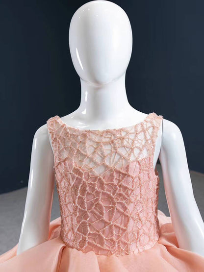Blush Pink Pageant Dress for Little Girls FD1096C-Pageant Dresses for Kids 2025 -Viniodress-As Picture-Custom Size-