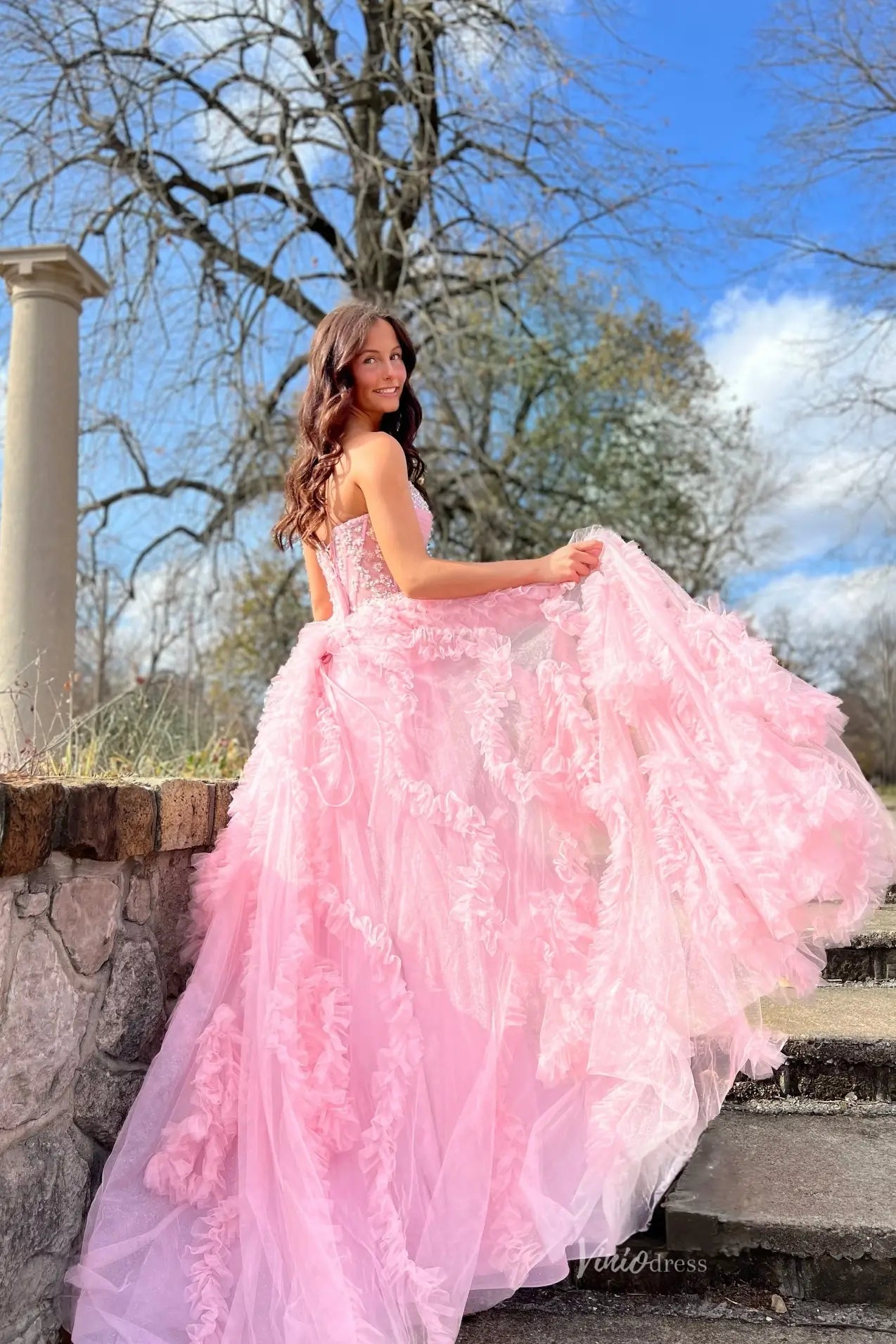 RF208-prom dresses 2026-Viniodress-Pink-Custom Size-