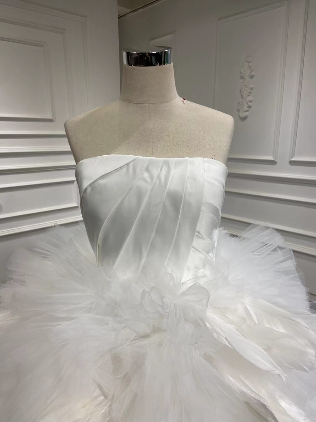 Blush Pink Ruffled Wedding Dress Vintage Strapless Ball Gown 67463-Quinceanera Dresses 2025 -Viniodress-Pink-Custom Size-