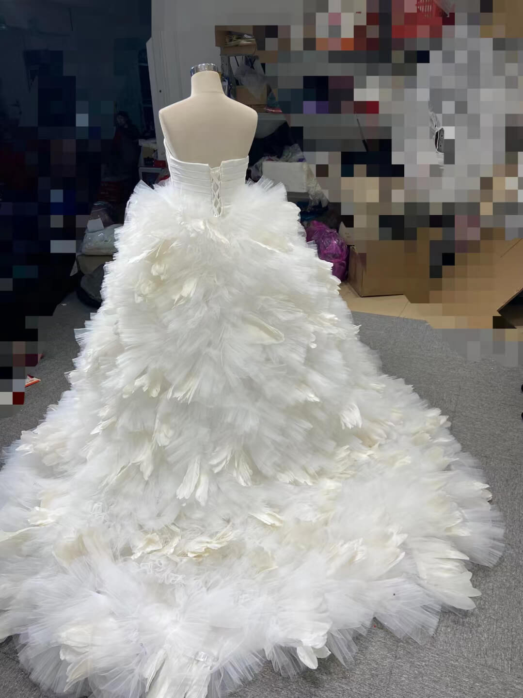 Blush Pink Ruffled Wedding Dress Vintage Strapless Ball Gown 67463-Quinceanera Dresses 2025 -Viniodress-Pink-Custom Size-