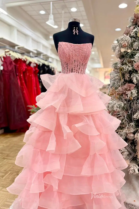 RF200 organza-prom dresses 2026-Viniodress-Ivory-Custom Size-