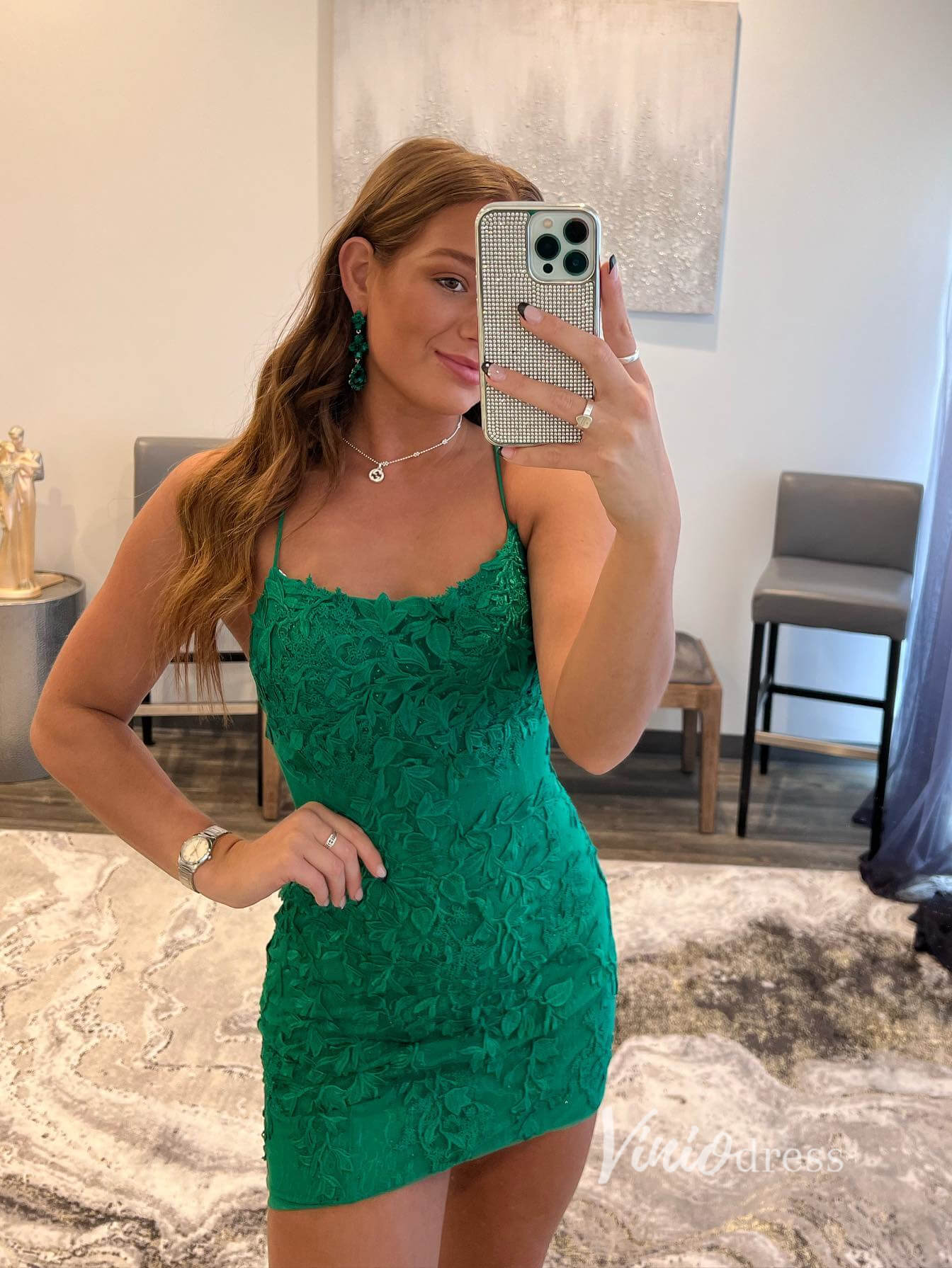 Bodycon Lace Cocktail Dresses Tight Homecoming Mini Party Dress SD1240-Homecoming Dresses 2025 -Viniodress-Blush Pink-Custom Size-