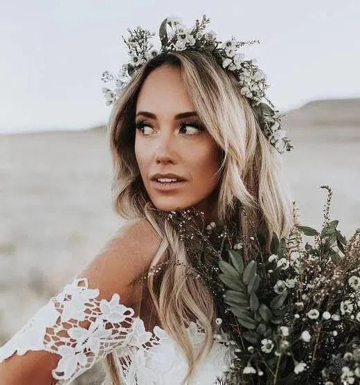 Boho Lace Wedding Dresses Lace Mermaid Wedding Dress Viniodress VW1108-wedding dresses 2025 -Viniodress-Ivory-Custom Size-