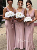 Sheath V Neck Dusty Rose Bridesmaid Dresses Long VB1013-bridesmaid dresses-Viniodress-Dusty Rose-Custom Size-Viniodress