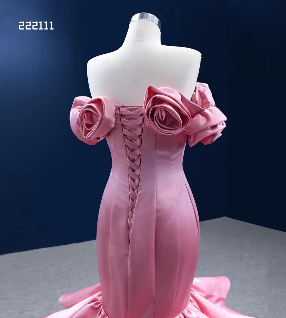 Bright Pink Mermaid Wedding Dress 3D Flower Pageant Dress 222111-wedding dresses 2025 -Viniodress-Pink-Custom Size-