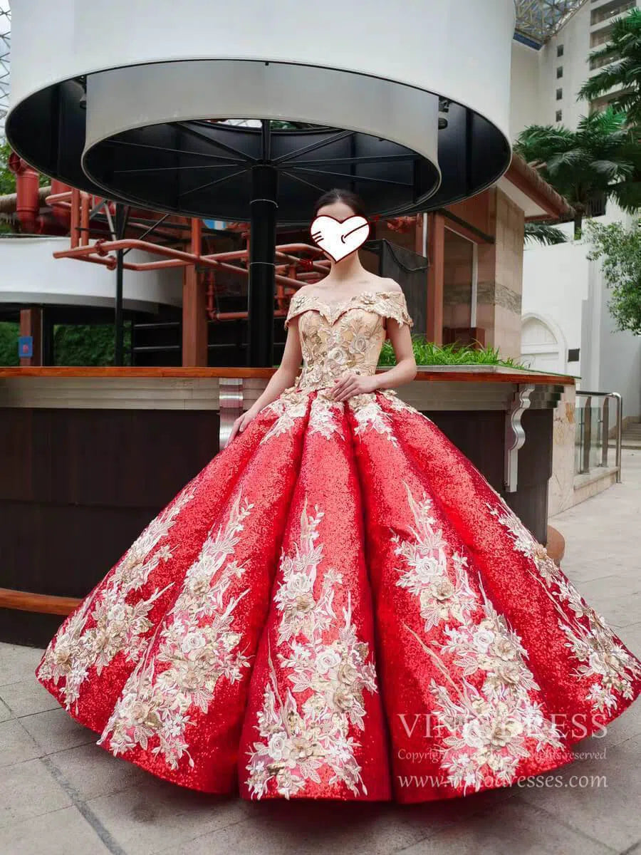 Burgundy & Gold Vintage Princess Ball Gowns Sparkly Long Prom Dresses Viniodress Burgundy & Gold Vintage Princess Ball Gowns Sparkly Long Prom Dresses Viniodress