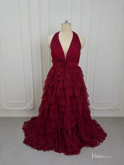RFH02-prom dresses 2026-Viniodress-Burgundy-Custom Size – Add Measurements in Cart-