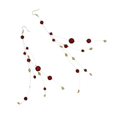 Burgundy Headband and Eearrings Set AC1107-Headpieces 2025 -Viniodress-Headband&Earrings-
