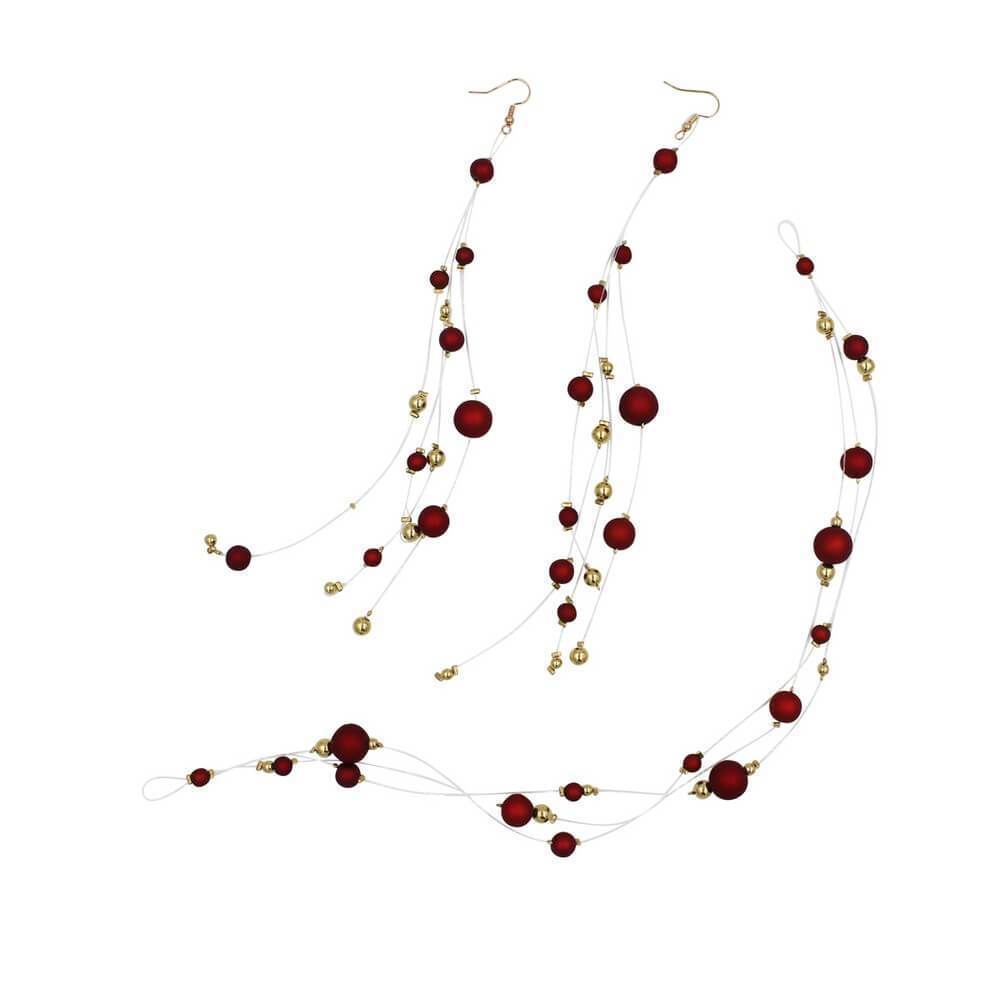 Burgundy Headband and Eearrings Set AC1107-Headpieces-Viniodress-Headband&Earrings-Viniodress