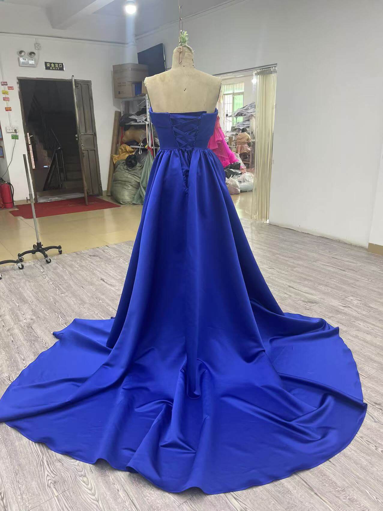 Burgundy Overskirt Prom Dresses Strapless Rosette Pageant Gown 231020-prom dresses 2025 -Viniodress-Burgundy-Custom Size-