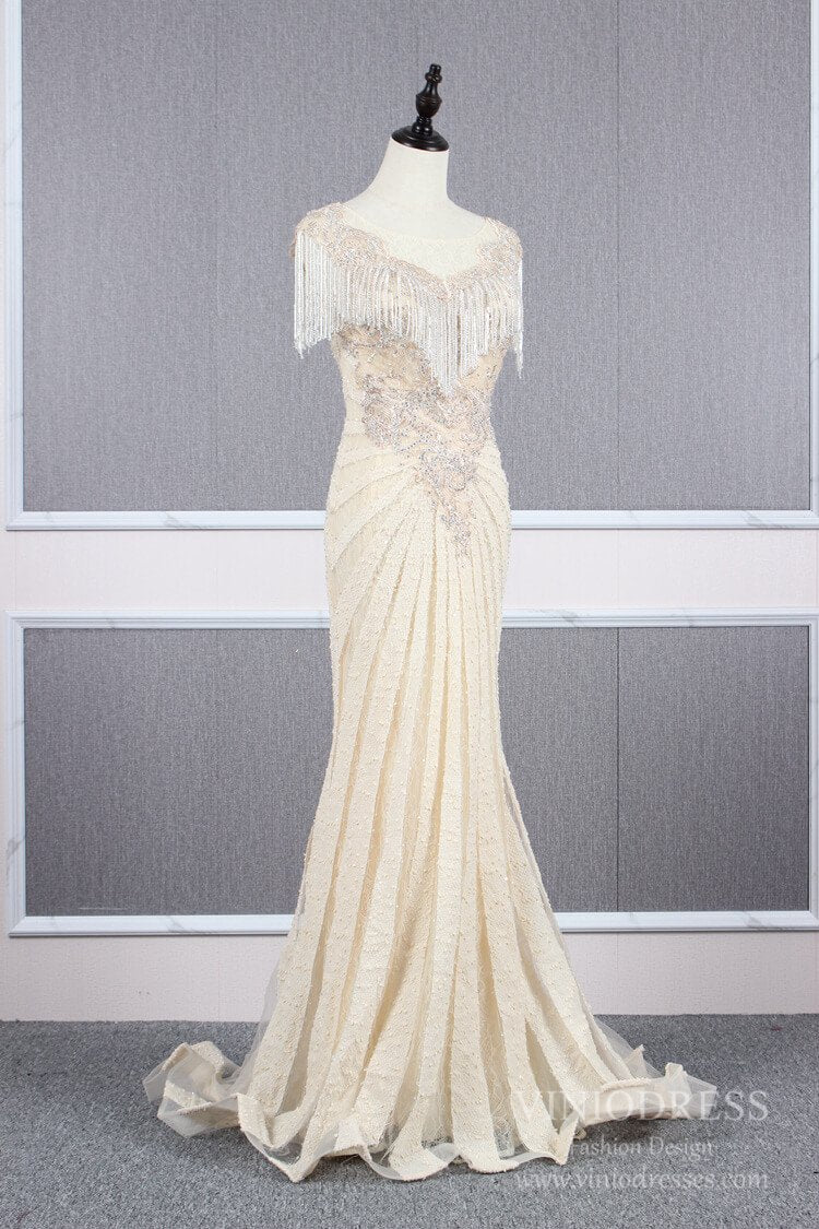 Burgundy Prom Dresses Beaded 20s Formal Dress FD2471-Evening Dresses 2025 -Viniodress-Burgundy-US 2-