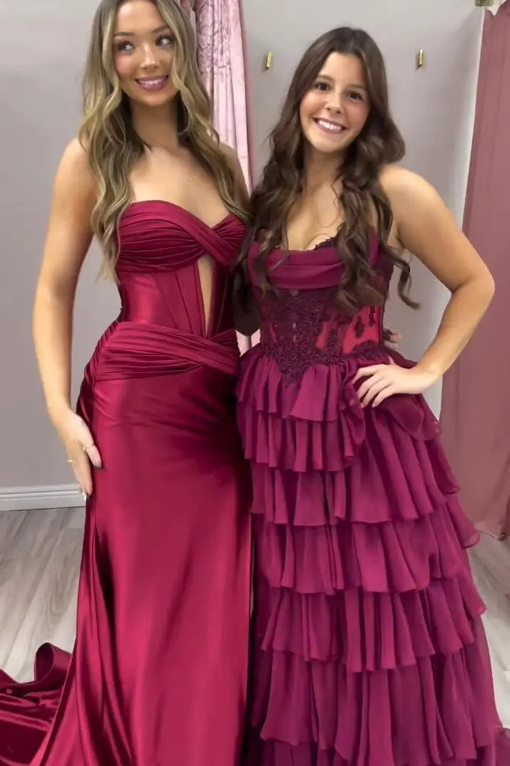 RF074-Prom Dresses 2026-Viniodress-Burgundy-A-Custom Size