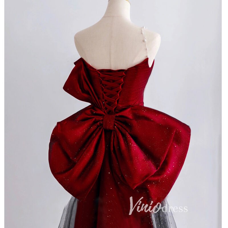 Burgundy Satin Prom Dresses Mermaid Evening Dress FD3242-prom dresses 2025 -Viniodress-Burgundy-Custom Size-