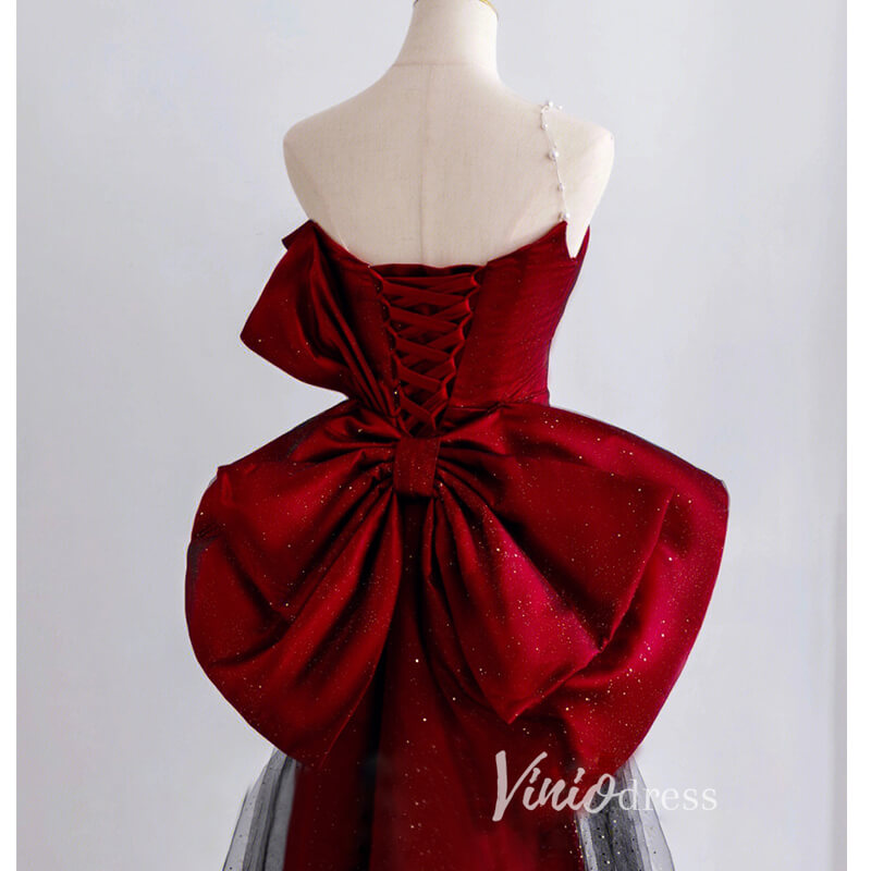 Prom Dress 2025 Burgundy Satin Prom Dresses Mermaid Evening Dress FD3242-unique prom dresses-Burgundy-Custom Size-Viniodress