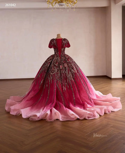 261042 80cm-Quinceanera Dresses 2026-Viniodress-Burgundy-Custom Size – Add Measurements in Cart-
