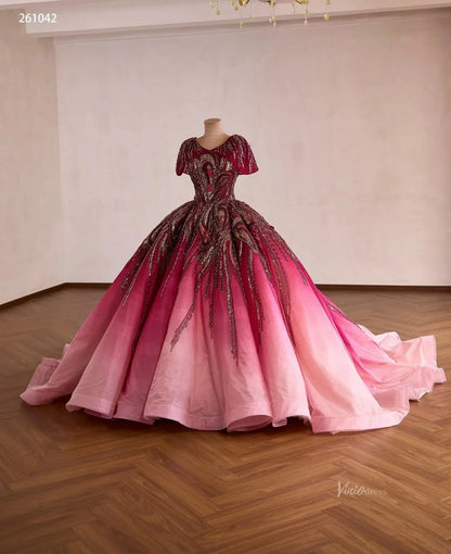261042 80cm-Quinceanera Dresses 2026-Viniodress-Burgundy-Custom Size – Add Measurements in Cart-