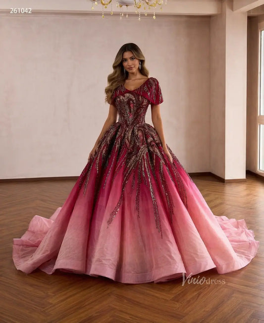 261042 80cm-Quinceanera Dresses 2026-Viniodress-Burgundy-Custom Size – Add Measurements in Cart-
