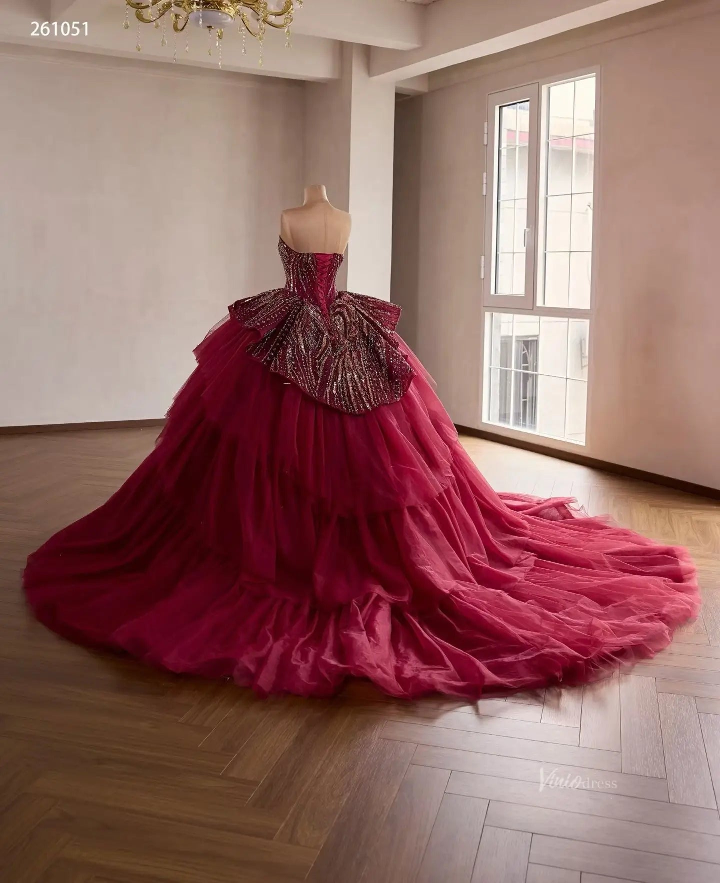 261051-Quinceanera Dresses 2026-Viniodress-Burgundy-Custom Size – Add Measurements in Cart-