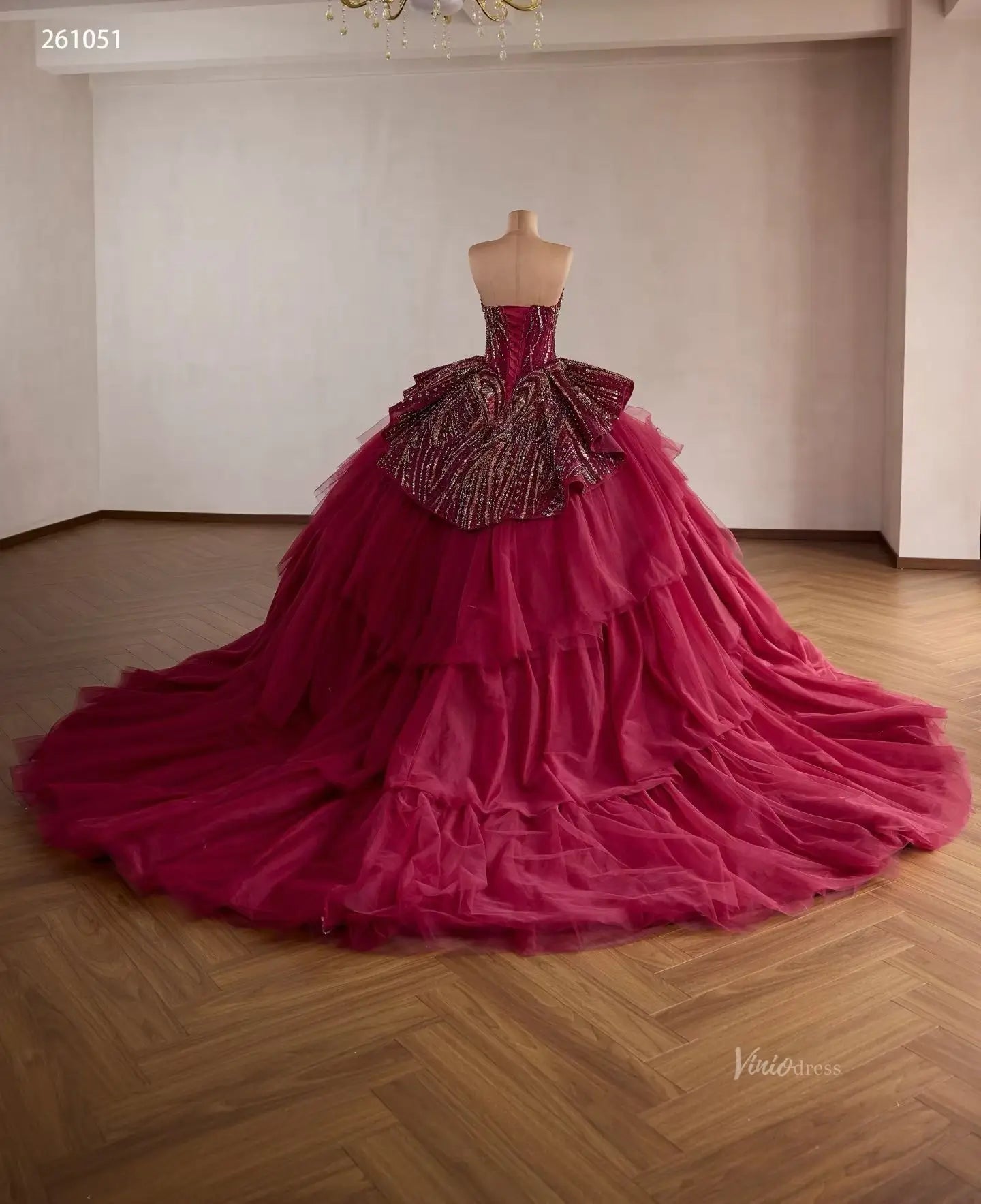 261051-Quinceanera Dresses 2026-Viniodress-Burgundy-Custom Size – Add Measurements in Cart-