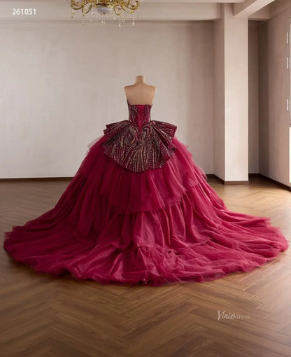 261051-Quinceanera Dresses 2026-Viniodress-Burgundy-Custom Size – Add Measurements in Cart-