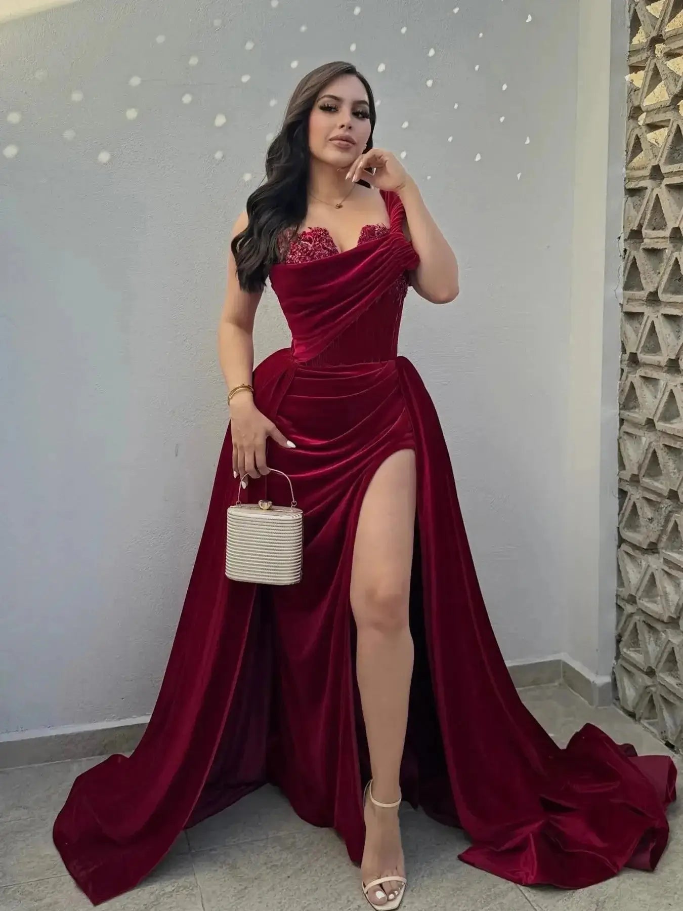 burgundy velvet homecoming dress Burgundy Tight Velvet Homecoming Dress Hoco Dresses – jkprom main image 0