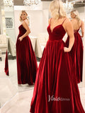 Burgundy Velvet Prom Dresses with Pockets FD2726-prom dresses-Viniodress-Burgundy-Custom Size-Viniodress