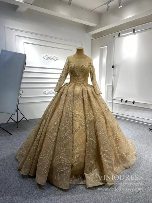 Burgundy Wine Quince Dresses Beaded Lace Princess Dress Viniodress 67369 viniodress-Quinceanera Dresses 2025 -Viniodress-Gold-Custom Size-