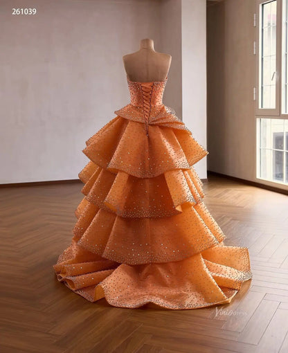 261039 30cm train-Quinceanera Dresses 2026-Viniodress-Orange-Custom Size – Add Measurements in Cart-