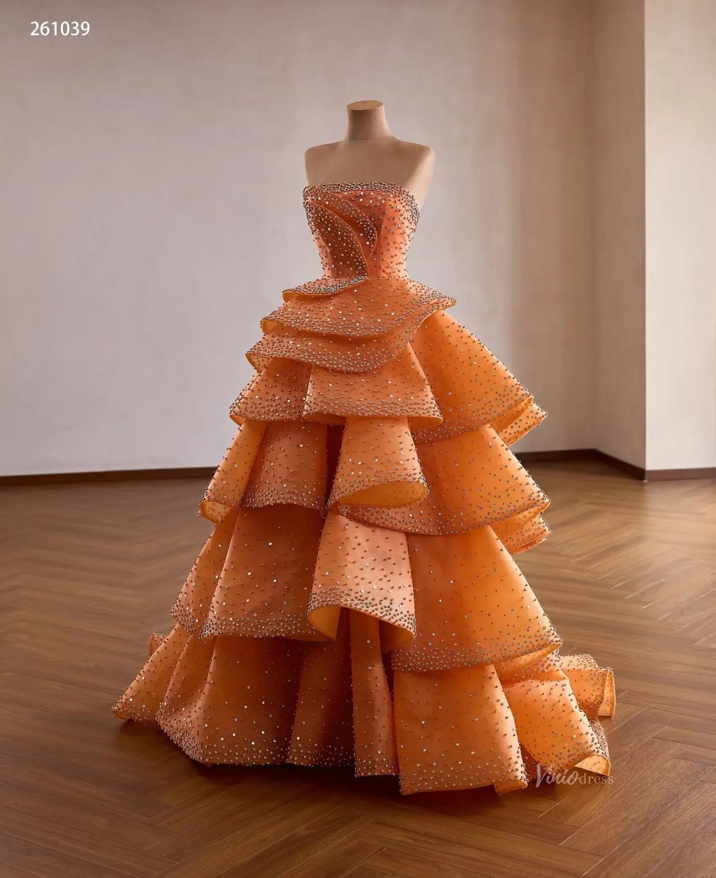 261039 30cm train-Quinceanera Dresses 2026-Viniodress-Orange-Custom Size – Add Measurements in Cart-