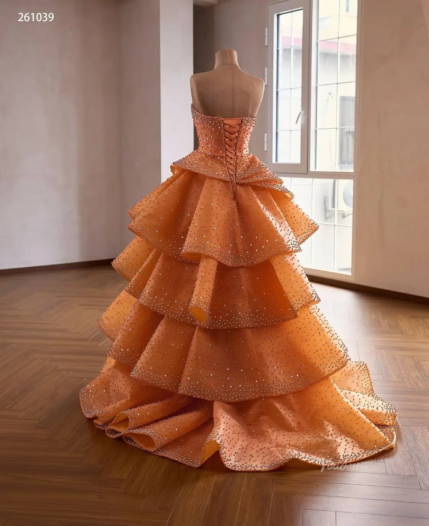 261039 30cm train-Quinceanera Dresses 2026-Viniodress-Orange-Custom Size – Add Measurements in Cart-