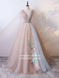 Prom Dress 2025 Cape Sleeve Prom Gown Cheap Quinceanera Dresses FD1060-unique prom dresses-As Picture-Custom Size-Viniodress