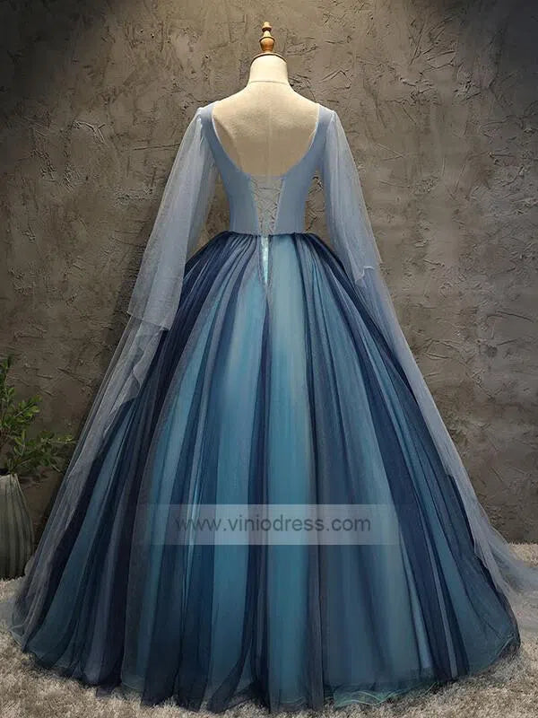 Cape Sleeve Vintage Ball Gown Prom Dresses FD1466-prom dresses-Viniodress-Viniodress