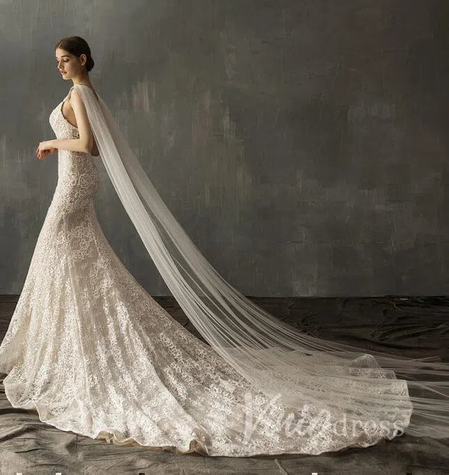 Cathedral Bridal Cape Veils AC1000-Bridal Veil 2025 -Viniodress-Ivory-