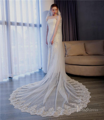 Cathedral Length Mantilla Veil Viniodress TS17154-Bridal Veil 2025 -Viniodress-Ivory-118''-